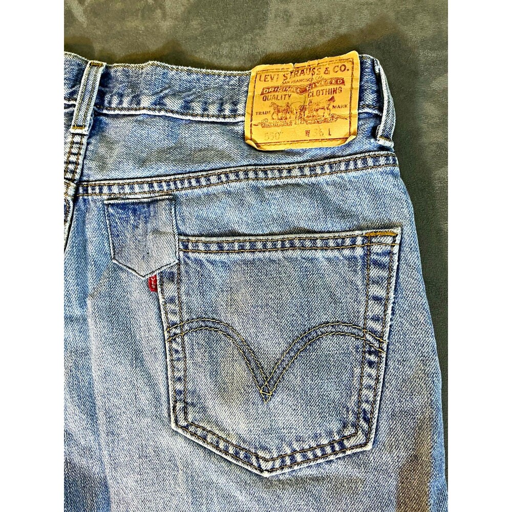 Levi's Strauss 550 Jorts Men’s 36 Jean Extra Pocket Altered Customized Med Wash